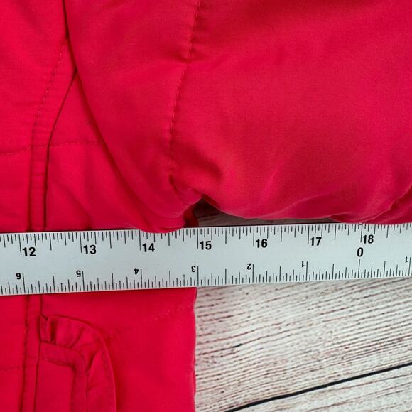 Osh‎ Kosh b'Gosh Floral Hooded Ruffled Puffer Jacket Girl's M 6/8 Pink - Picture 11 of 13